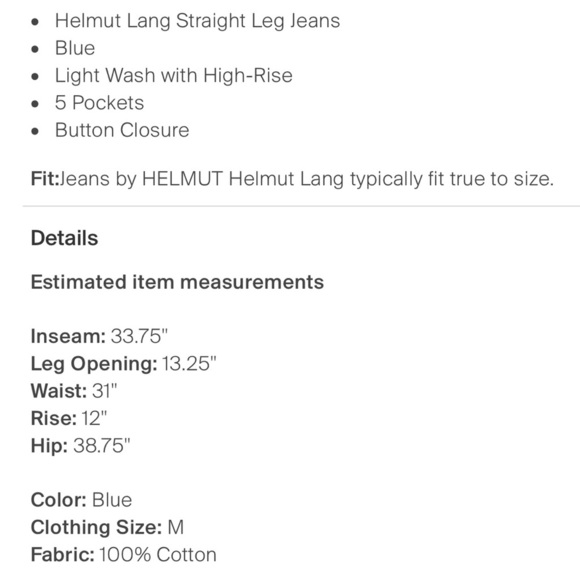 Helmut Lang straight leg jeans - Picture 3 of 3